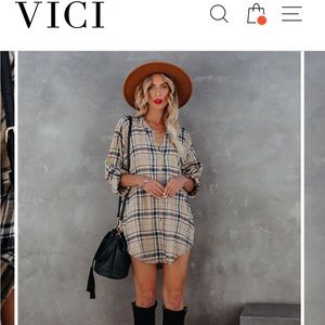 Plaid Tunic Dress, Large